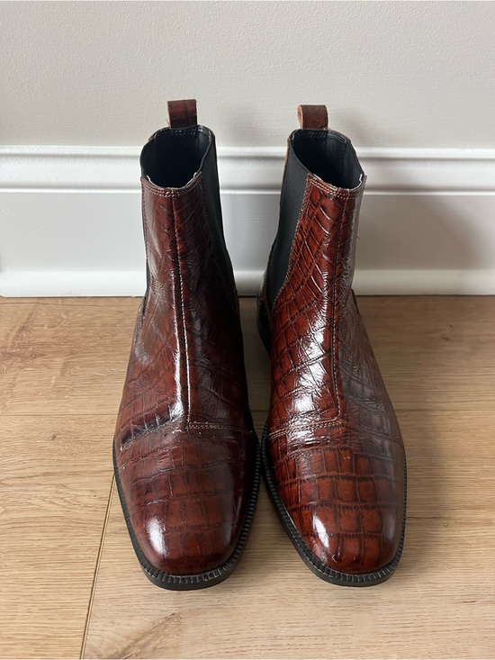 ASOS Shoes - ASOS Design Alyssa Brown Croc Leather Chelsea Boot (7)